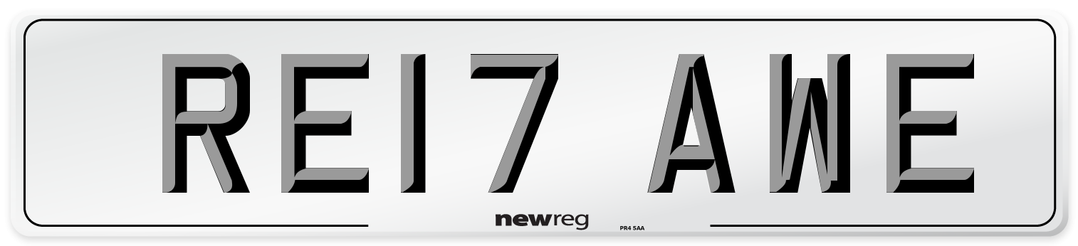 RE17 AWE Number Plate from New Reg